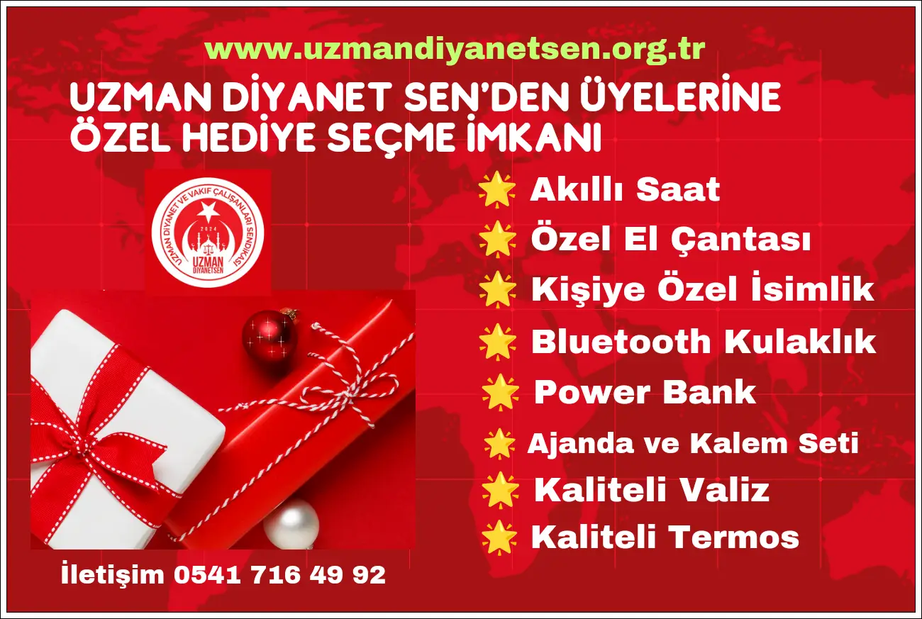 Uzman Diyanet Sen’den Üyelerimize Özel Hediye Seçme İmkanı