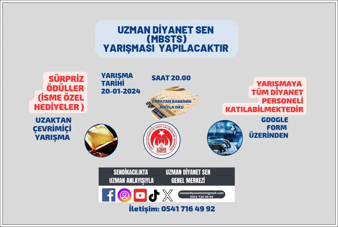 Uzman DiyanetSen’den Din Görevlilerine Özel MBSTS Yarışması