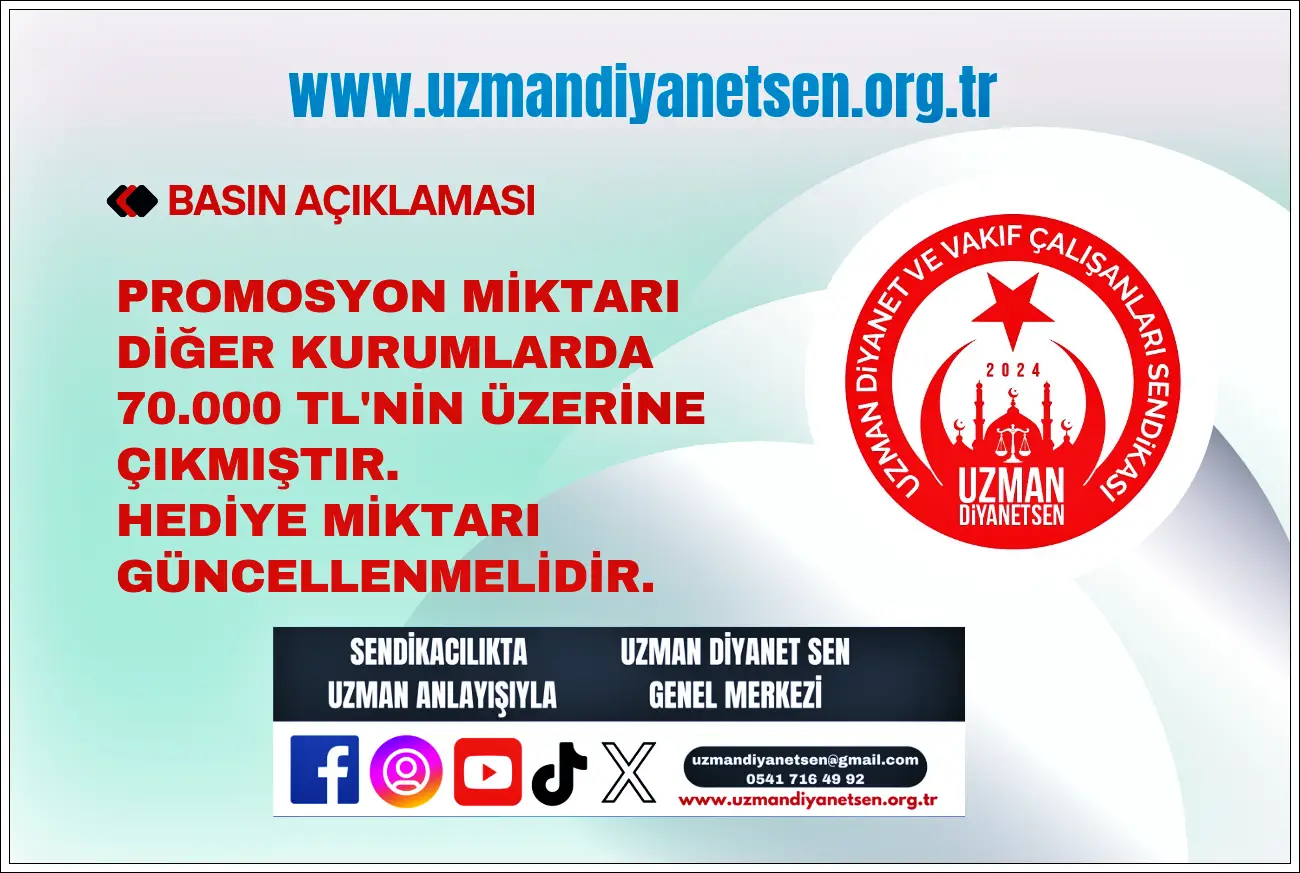 Diyanet Personelinin Promosyon-Hediye Miktarı Güncellenmeli!