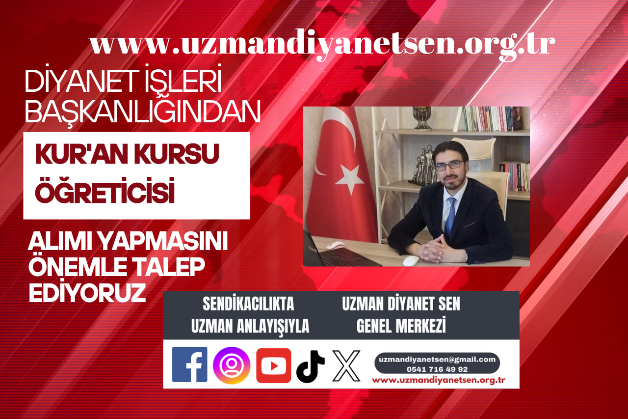 Kur'an Kursu Öğreticisi Alımı İvedilikle Yapılmalıdır