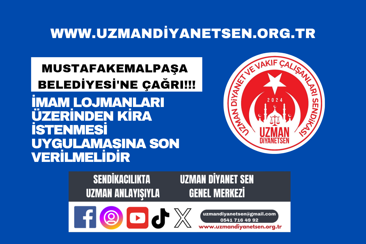 İmam Lojmanları Üzerinden Kira İstenmesi Uygulamasına Son Verilmelidir !