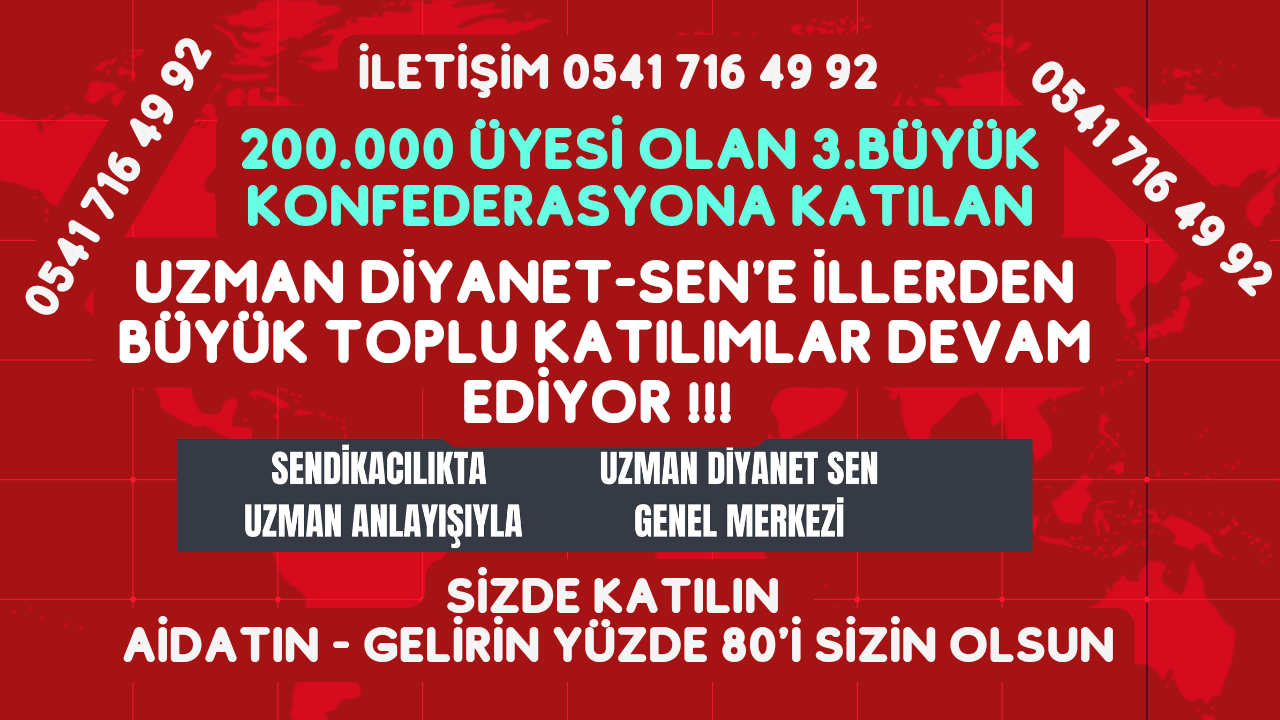 📢 UZMAN DİYANET-SEN İL VE İLÇE BAŞKANLARINA YÜZDE 80 AİDATINI GÖNDERECEK !!!